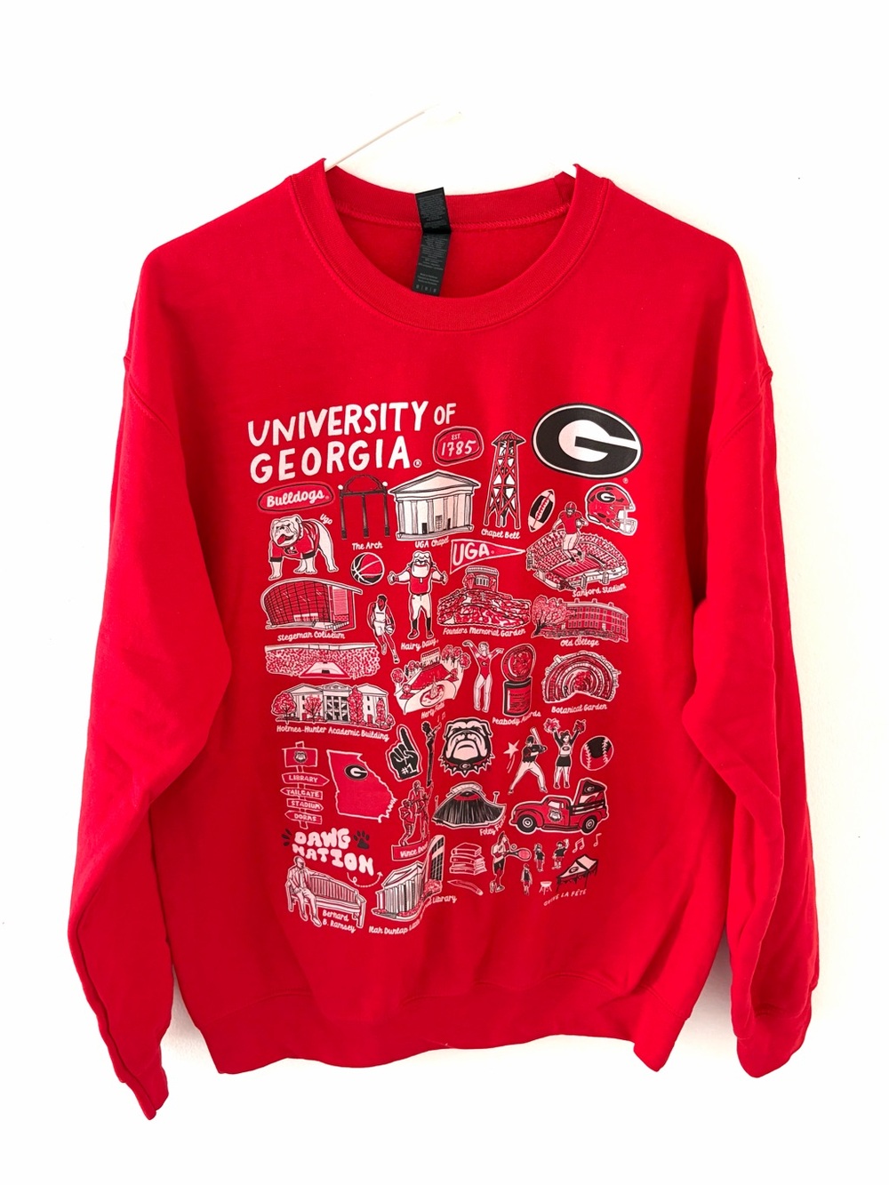 UGA Georgia Bulldogs Front Graphic Impressions Artwork Sweater, Size: Medium
